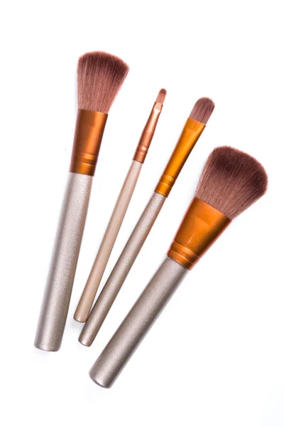 Makeup brushes set, beauty professional tools isolated — Stock Photo, Image