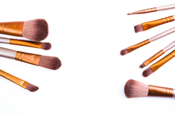 Make-up-Pinsel Set, professionelle Beauty-Werkzeuge isoliert — Stockfoto