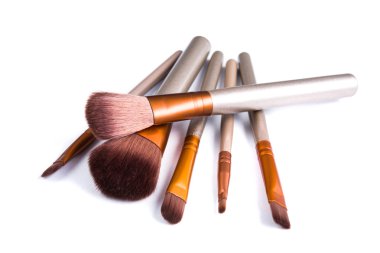 Makyaj fırça seti, güzellik profesyonel araçlar izole