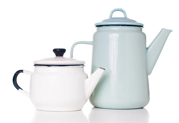 Enameled coffee pots — Stock Photo, Image