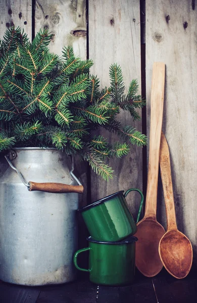 Rustikale Winterdekoration — Stockfoto