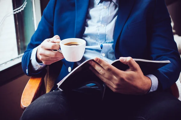 Businessman in a blue jacket — Stock Photo, Image