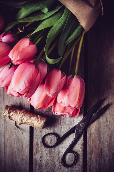 Frische rosa Tulpen im Frühling — Stockfoto