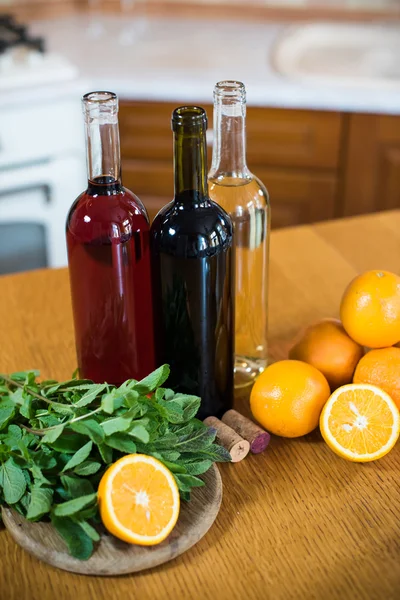 Three bottles of wine — Stock Photo, Image