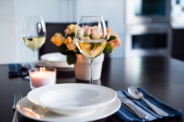 Simple home table setting — Stock Photo, Image