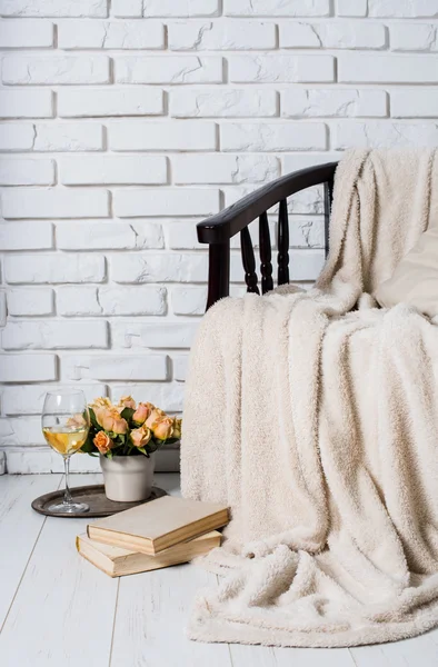 Chair with blanket — Stock Photo, Image