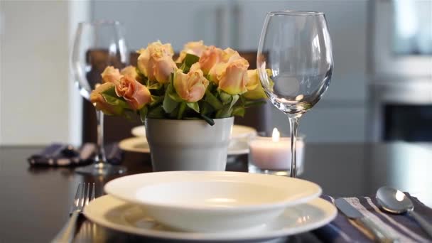 Home table setting — Stock Video
