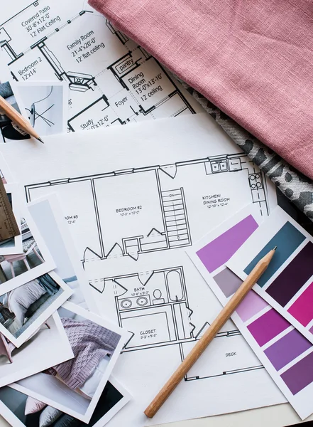 Interior designers working table — Stock Photo, Image