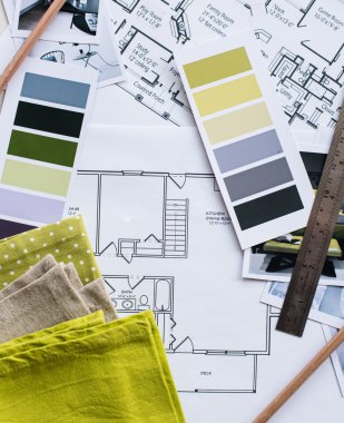 İç tasarımcılar tablo çalışma