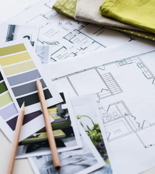 Interior designers working table — Stock Photo, Image