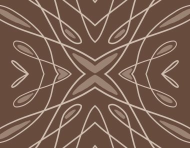 Geometrik soyut simetrik dikişsiz desen, kumaş tasarımı ve arkaplan çizgisi çizimi, tekrarlanabilir yüzey deseni