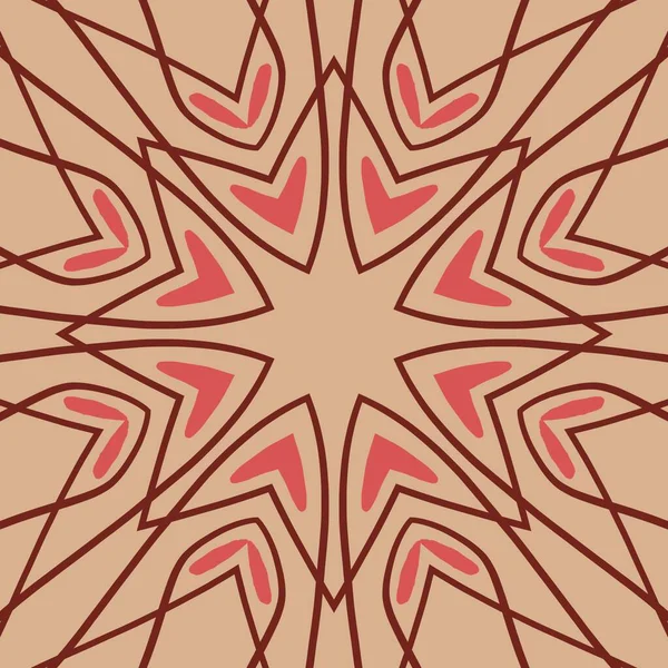 Geometrik soyut simetrik dikişsiz desen, kumaş tasarımı ve arkaplan çizgisi çizimi, tekrarlanabilir yüzey deseni