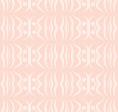 Hassas bir şeftali ve krema paletinde kusursuz tekrarlayan raster deseni, akıcı organik dalgalı şekiller ve simetrik girdap motifleri. 70 'lerden esinlenilmiş hafif bir tonal tasarımı var. Duvar kâğıdı, tekstil ve ambalaj kağıdı için mükemmel.