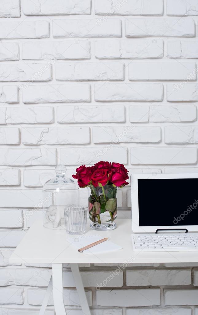 Young business woman workspace