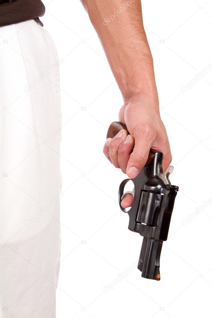 Violent Man Holding Gun