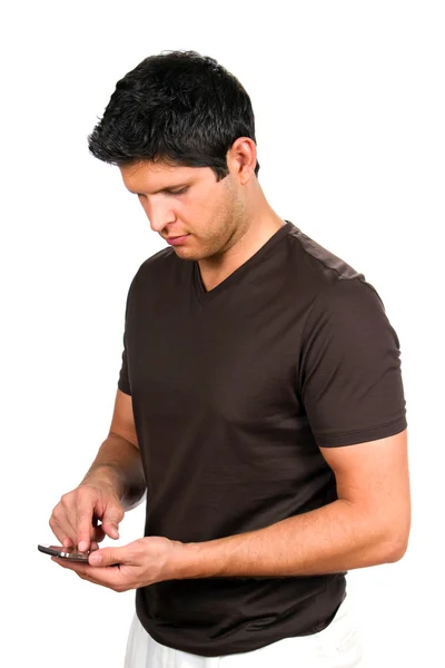 Man Texting On Smartphone Stock Picture
