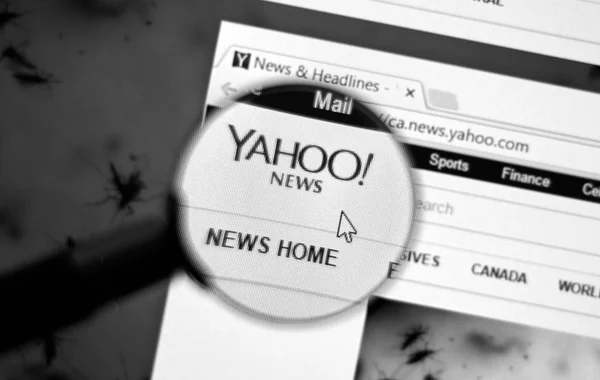 Página web de notícias do Yahoo . — Fotografia de Stock