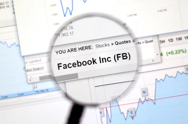 Fb-Facebook 股票. — 图库照片