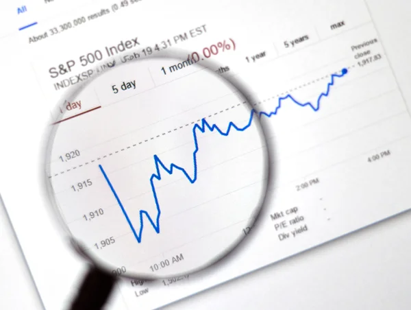 S and P 500 stock market index — Stock Photo, Image