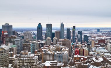 Kış şehir Montreal.
