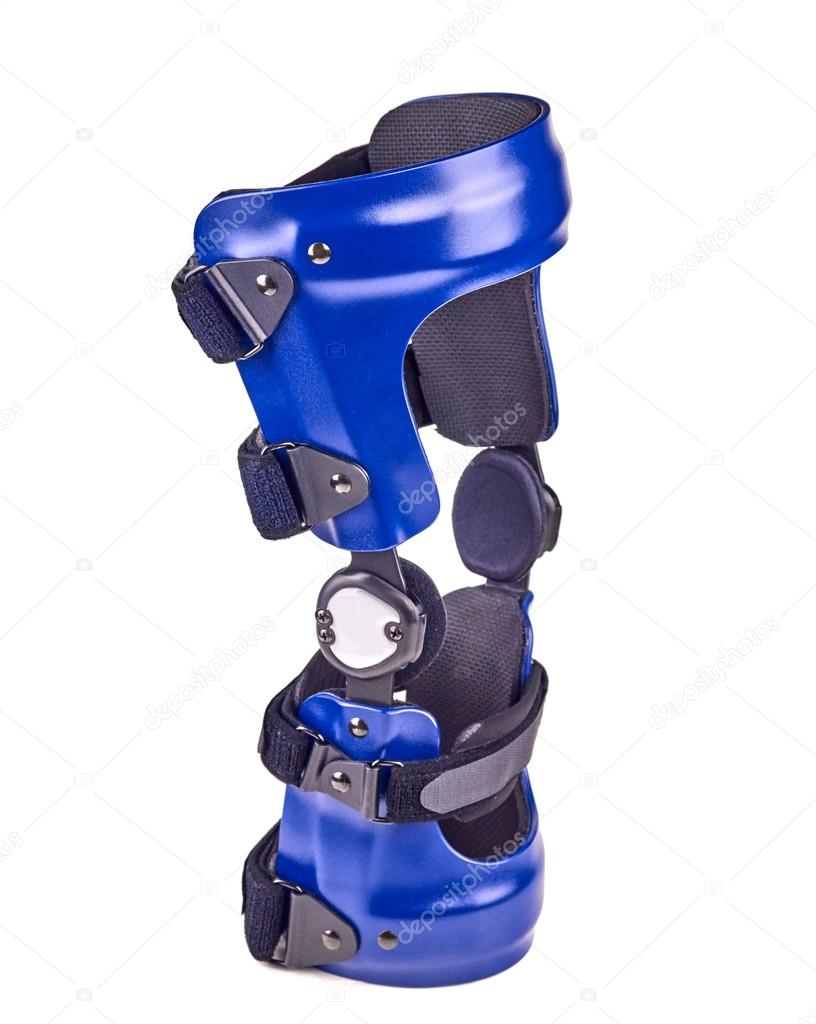 Blue rigged knee brace
