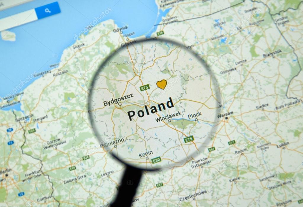 Poland on Google Maps. – Stock Editorial Photo © dennizn #103317580