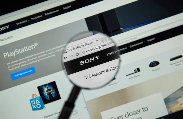 Sony internet page — Stock Photo, Image
