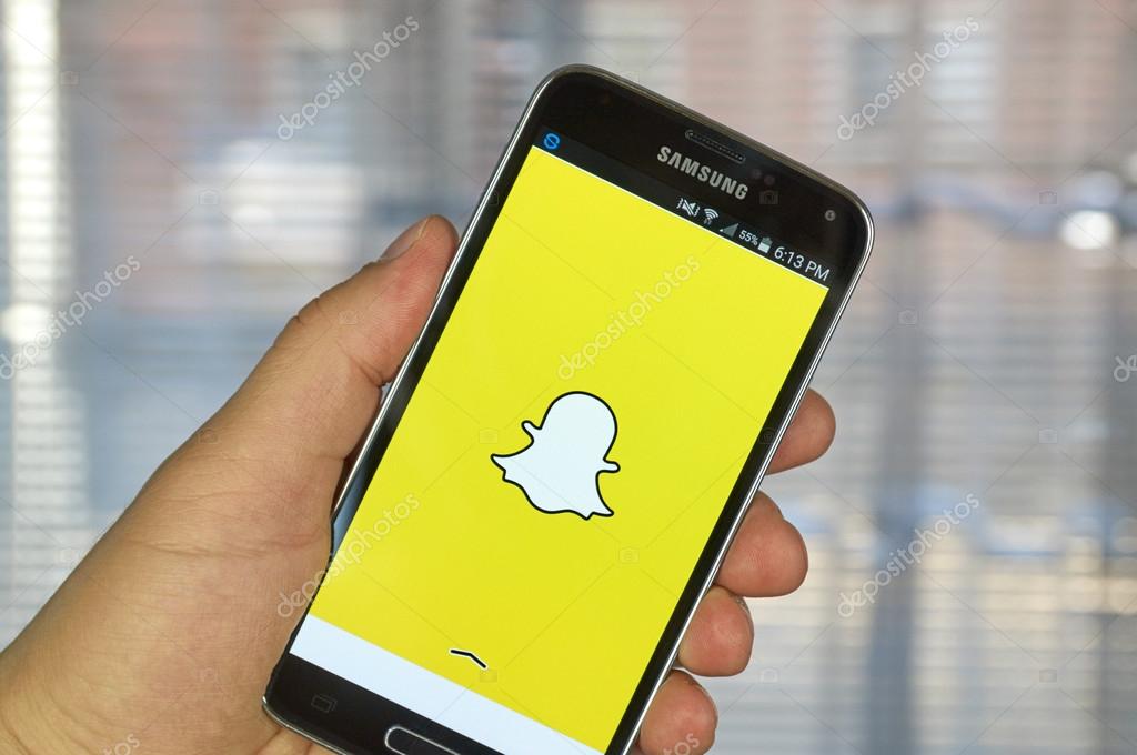 Snapchat application on android smartphone Stock Editorial Photo