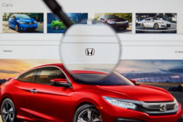 Stronie internetowej Honda — Zdjęcie stockowe