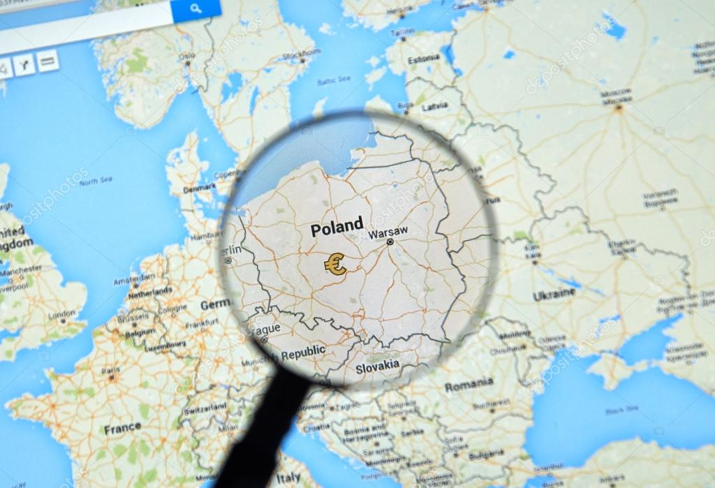Polen på Google Maps – Redaktionell stockfoto © dennizn #114938352