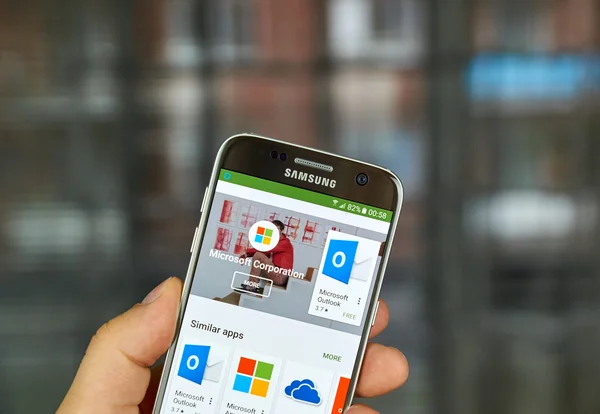 Microsoft applications on Google play — Stock Photo, Image