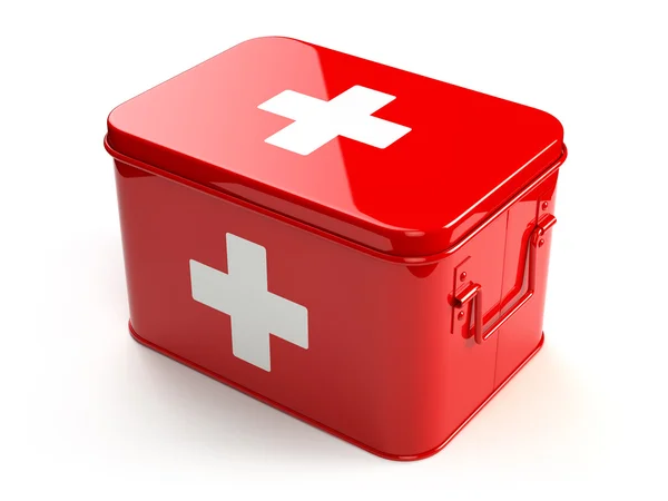 First aid kit isolated on white. — Stock Photo, Image