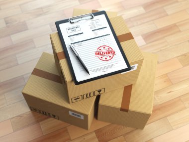 Kutusu, kalem, Pano alıcı formu ve pul ile isol teslim