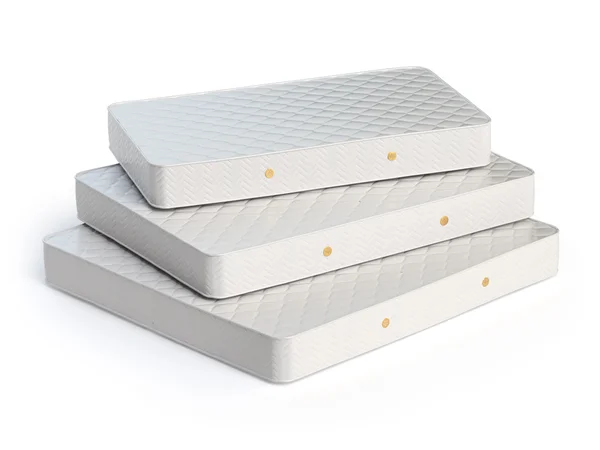 Mattress isolated on white background. Stack of orthopedic mattr — Stock Photo, Image