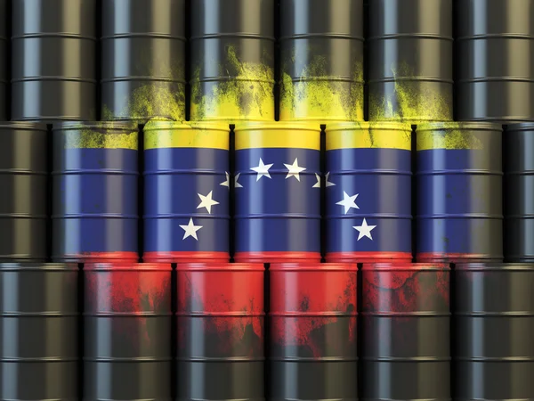베네수엘라 에너지 개념의 석유 연료입니다. 베네수엘라 국기에 그려진 — 스톡 사진