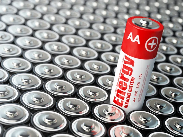 Batterij energieconcept. Achtergrond van battaries. — Stockfoto