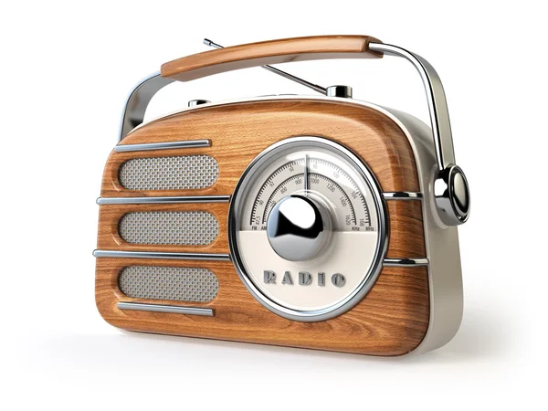 Vintage Retro-Radioempfänger isoliert auf weiß. — Stockfoto