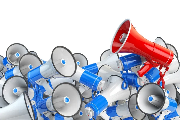 Megafone. Promotion und Werbung, digitales Marketing oder soci — Stockfoto