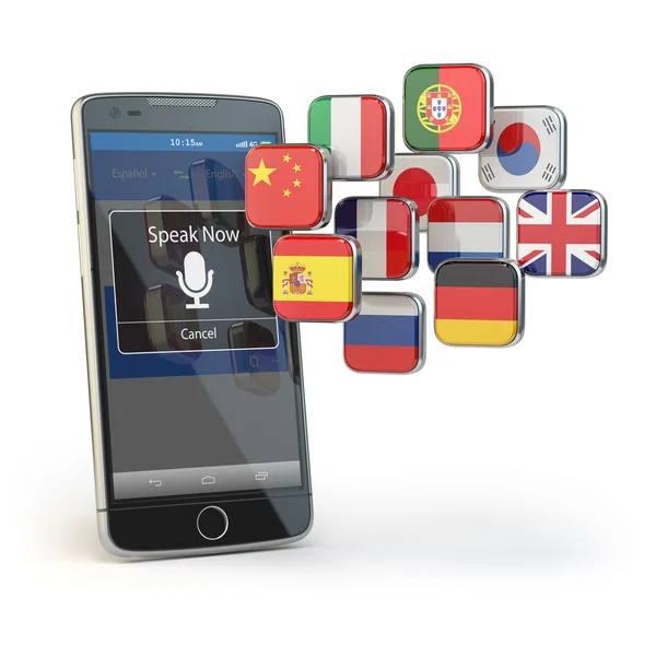 Mobile dictionary or translator concept . Learning languages onl — Stock Photo, Image