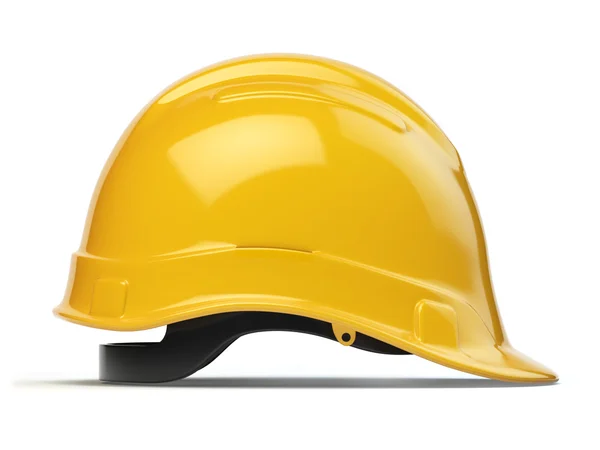 Sombrero duro amarillo, casco de seguridad aislado en blanco — Foto de Stock