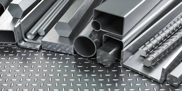 Rolled Metal Products Different Stainless Steel Profiles Tubes Illustration — Stock Photo, Image