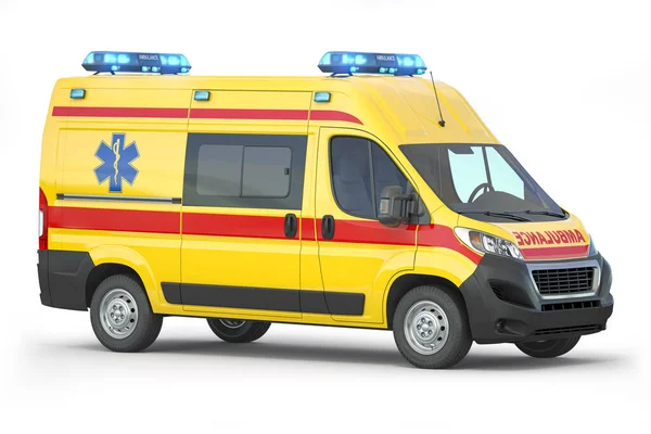 Ambulansbil Isolerad Vitt Illustration — Stockfoto