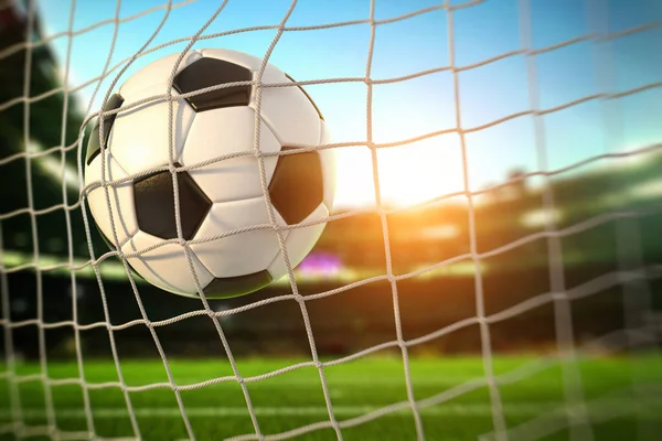 Goal Soccer Football Ball Scores Goal Net Illustration — Stock Photo, Image