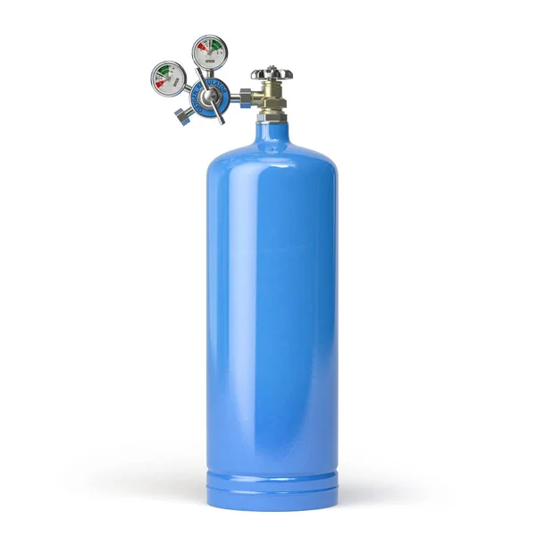 Cylindre Réservoir Oxygène Isolé Sur Fond Blanc Illustration — Photo