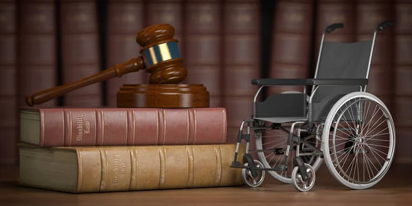 Gehandicaptenrecht Sociale Diensten Voor Gehandicapten Rolstoel Hamer Illustratie — Stockfoto