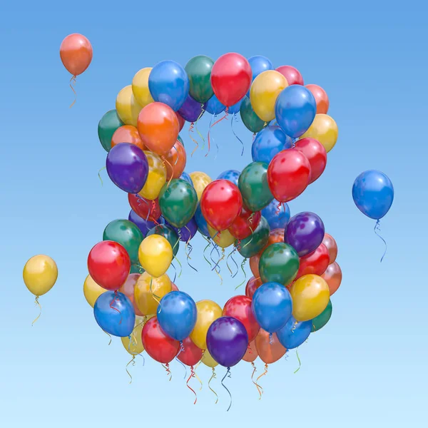 Number Eight Balloons Sky Text Letter Age Holiday Birthday Celebration — Stock Photo, Image