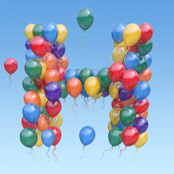 Letter Balloons Sky Text Letter Holiday Birthday Celebration Illustration — Foto Stock