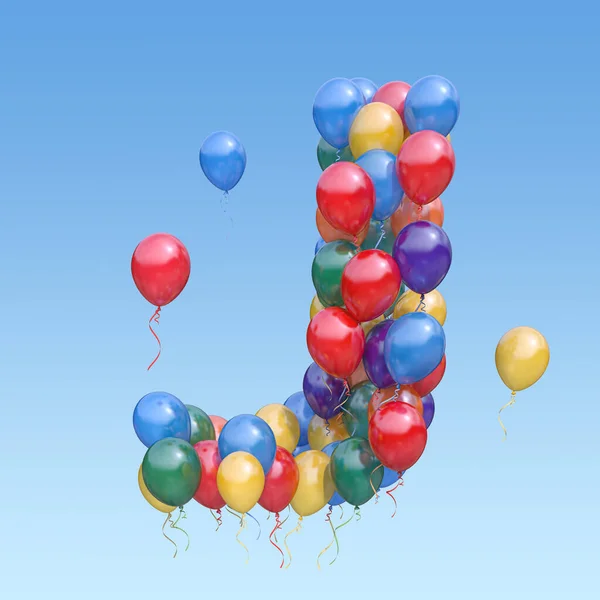 Letter Balloons Sky Text Letter Holiday Birthday Celebration Illustration — Stock Fotó