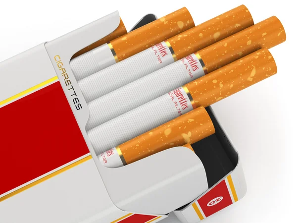 Generic cigarette pack on white background. — Stock Photo, Image