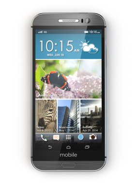 Smartphone, cep telefonunda beyaz arka plan izole..